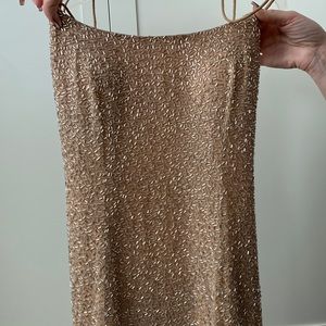 Sherri Hill - champagne open low back embellished gown